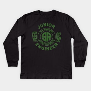 Southern Railroad Junior Engineer --- Vintage Style Faded Design Kids Long Sleeve T-Shirt